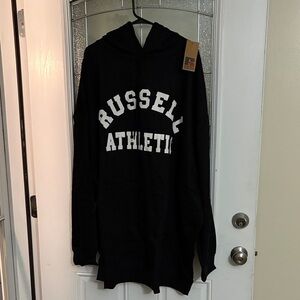 Russell Athletic Black Crewneck Sweatshirt with White Logo